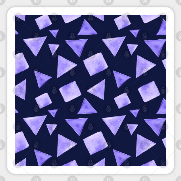 Seamless Geometric Pattern Triangles and squares Purple Sticker by KateQR